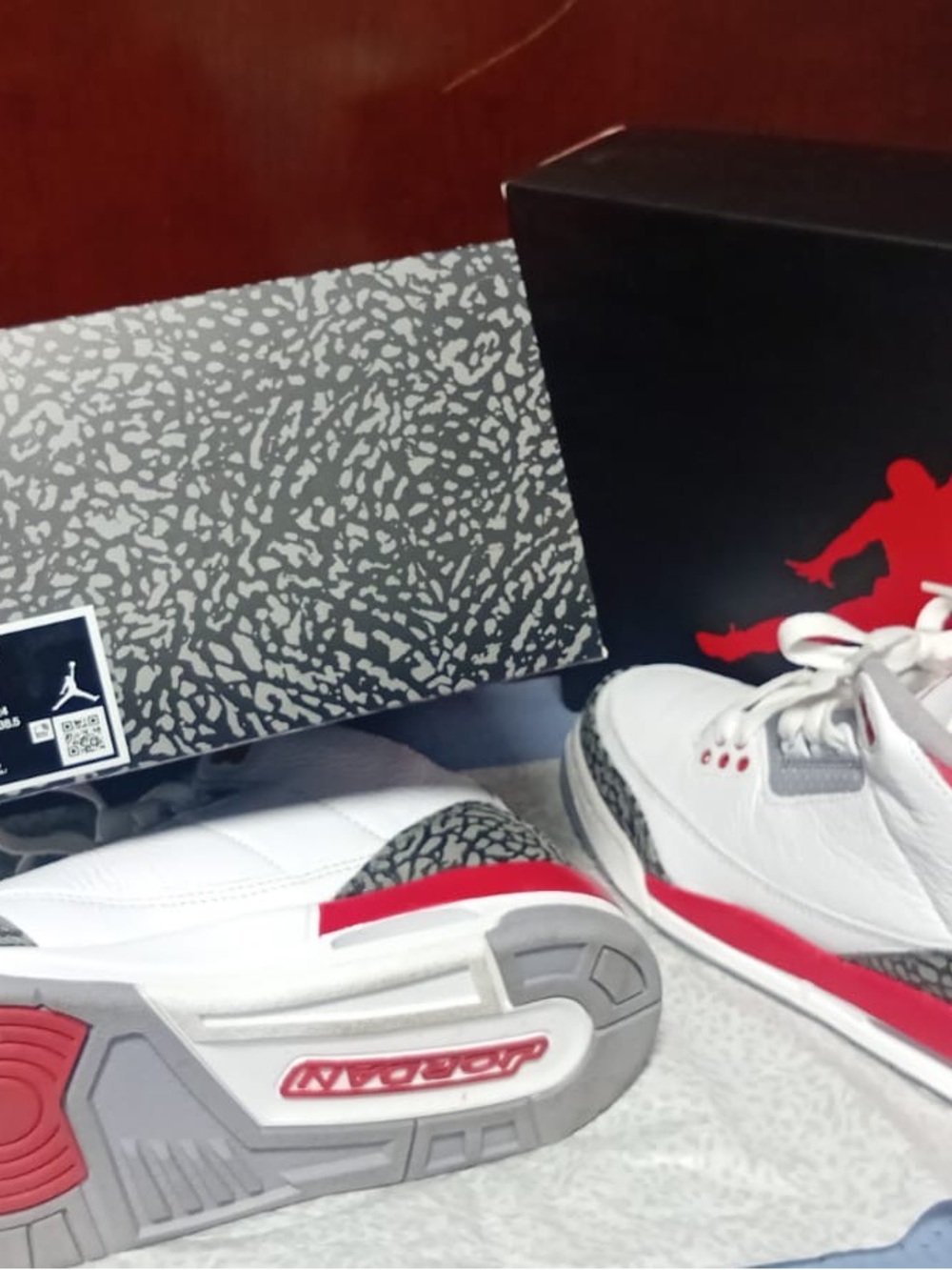 Jordan Men’s Sneakers in White, Red and Gray